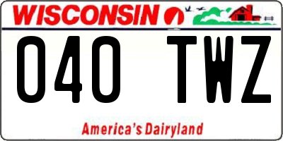 WI license plate 040TWZ