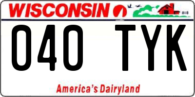 WI license plate 040TYK