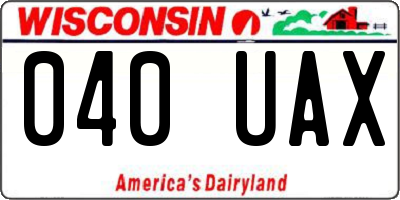 WI license plate 040UAX