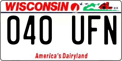 WI license plate 040UFN