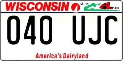 WI license plate 040UJC