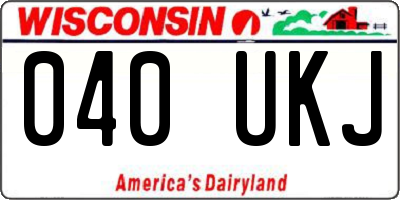 WI license plate 040UKJ