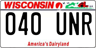 WI license plate 040UNR