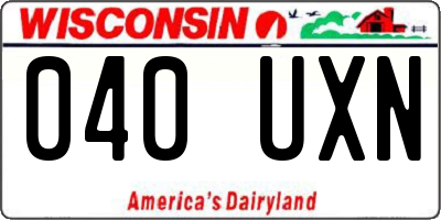 WI license plate 040UXN