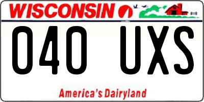 WI license plate 040UXS
