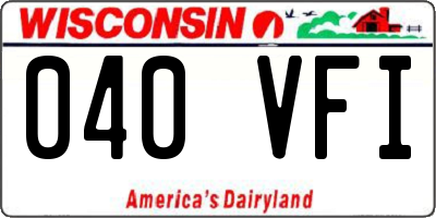 WI license plate 040VFI