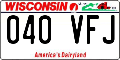 WI license plate 040VFJ