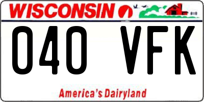 WI license plate 040VFK