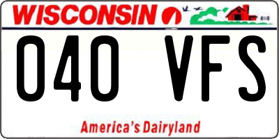 WI license plate 040VFS