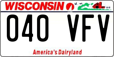 WI license plate 040VFV