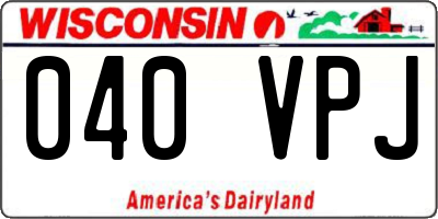 WI license plate 040VPJ