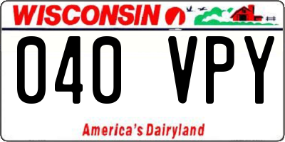 WI license plate 040VPY