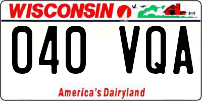 WI license plate 040VQA