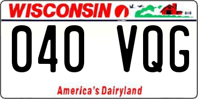 WI license plate 040VQG