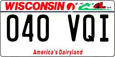 WI license plate 040VQI