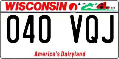 WI license plate 040VQJ