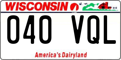 WI license plate 040VQL
