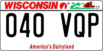 WI license plate 040VQP