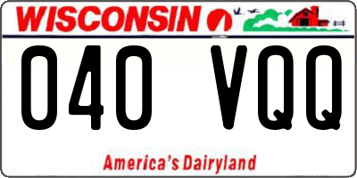 WI license plate 040VQQ