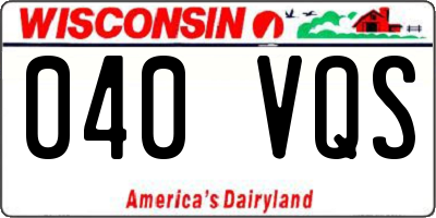 WI license plate 040VQS