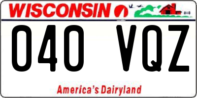 WI license plate 040VQZ