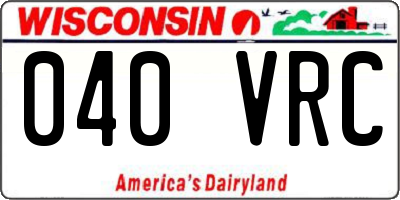 WI license plate 040VRC