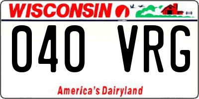 WI license plate 040VRG