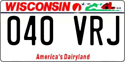 WI license plate 040VRJ
