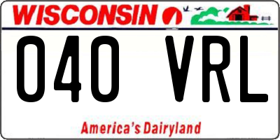 WI license plate 040VRL
