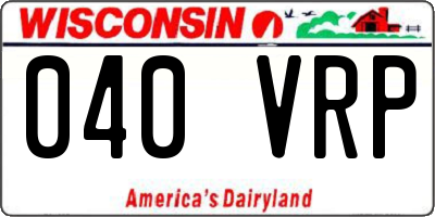 WI license plate 040VRP