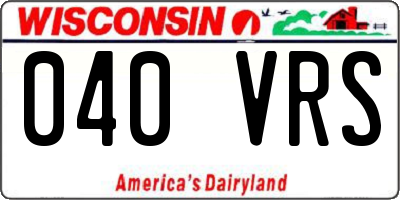 WI license plate 040VRS