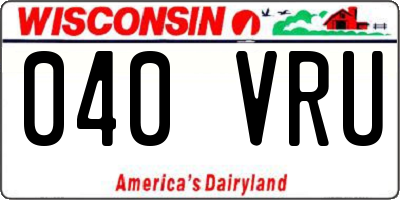 WI license plate 040VRU
