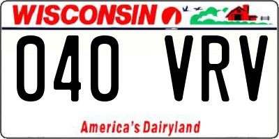WI license plate 040VRV