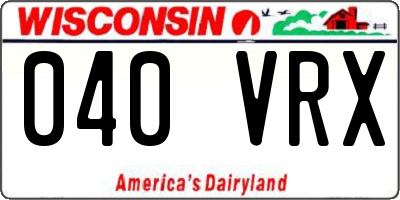 WI license plate 040VRX