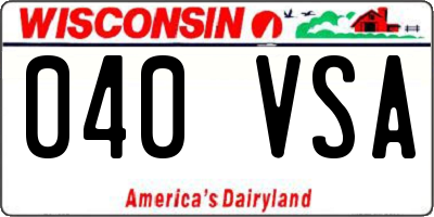WI license plate 040VSA