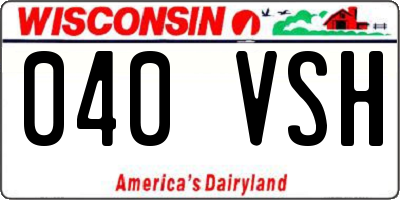 WI license plate 040VSH
