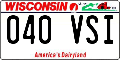 WI license plate 040VSI