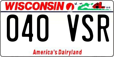 WI license plate 040VSR
