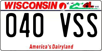 WI license plate 040VSS