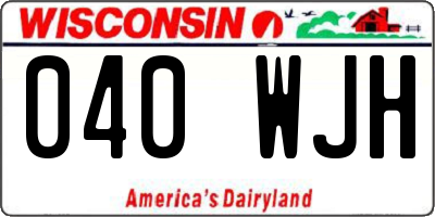 WI license plate 040WJH