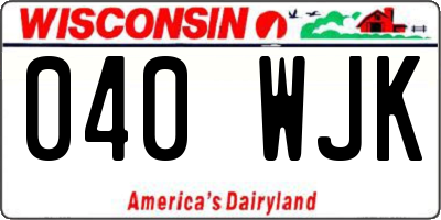 WI license plate 040WJK
