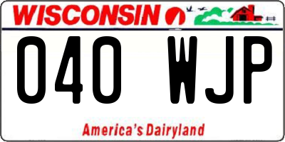 WI license plate 040WJP