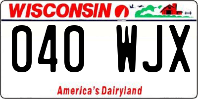 WI license plate 040WJX