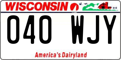 WI license plate 040WJY