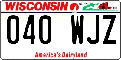 WI license plate 040WJZ