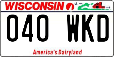 WI license plate 040WKD