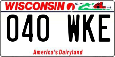 WI license plate 040WKE