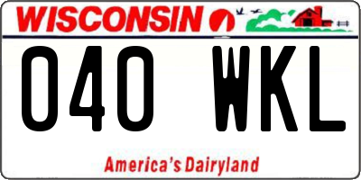 WI license plate 040WKL