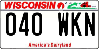 WI license plate 040WKN