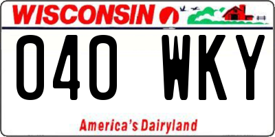WI license plate 040WKY